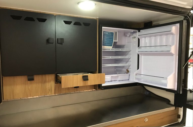 130Lt upright fridge open