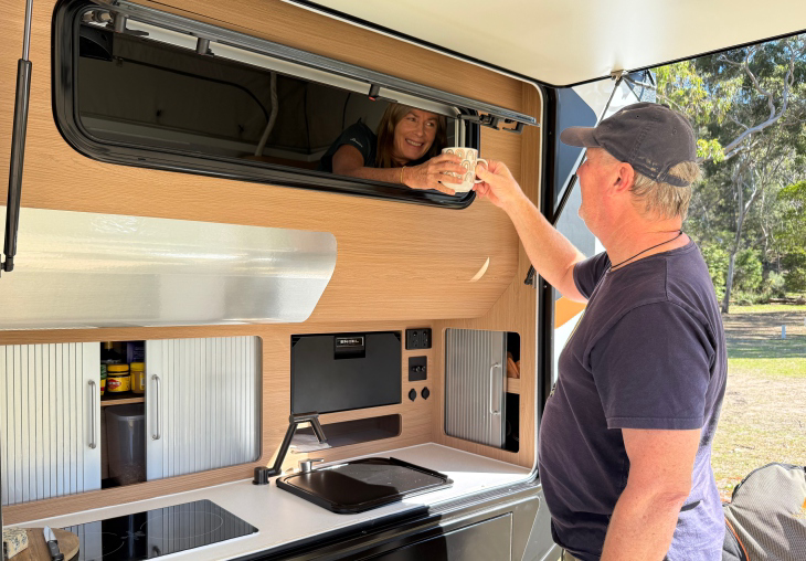 Pass-through servery to the kitchen