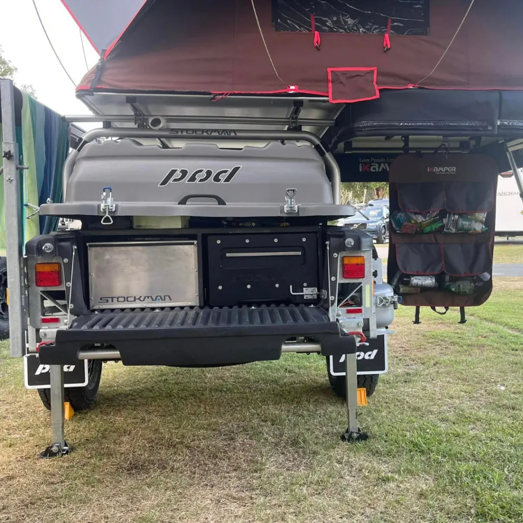 Camp kitchen module fitted to a Stockman All Roada Pod Trailer
